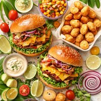Bora Bora Burgers with Potato Nuggets