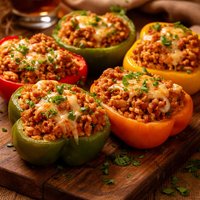Boudin Stuffed Bell Peppers