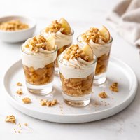 Bourbon Apple Crisp Shooters with Bourbon Cream