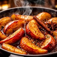 Bourbon Flamed Apples