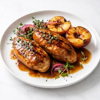 Bourbon Glazed Chicken and Peaches