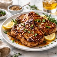 Bourbon Mustard Glazed Pork Chops