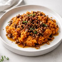 Bourbon Pecan Smashed Sweet Potatoes