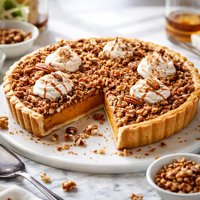Bourbon Pumpkin Tart with Walnut Streusel