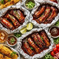 Bourbon Ribs in Foil Packets