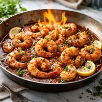 Bourbon Shrimp Flambe