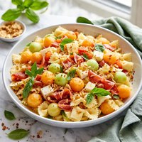 Bow Tie Pasta Salad with Fontina and Melon