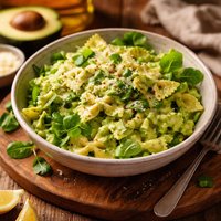 Bow Tie Pasta with Watercress and Avocado Cream Sauce