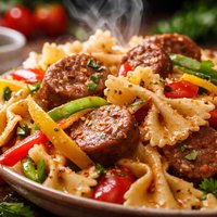 Bow Ties with Sausage and Peppers
