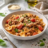Bow Ties with Sausage Tomato and Cream