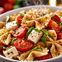 Bow Ties with Tomatoes Feta and Balsamic Dressing
