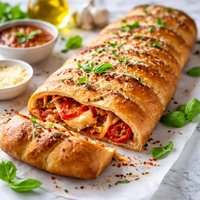 Braided Stuffed Pizza Bread