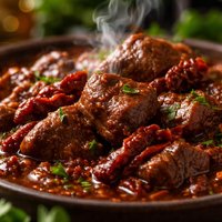 Braised Beef with Sun Dried Tomatoes