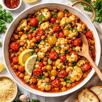 Braised Cauliflower and Tomatoes