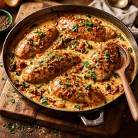 Braised Chicken in Sun Dried Tomato Cream Sauce