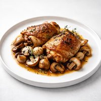 Braised Chicken Thighs with Button Mushrooms