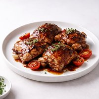 Braised Chicken with Caramelized Balsamic Brown Sugar Glaze