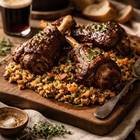 Braised Lamb Shanks with Guinness Barley