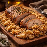 Braised Pork Loin with Sauerkraut and Onions