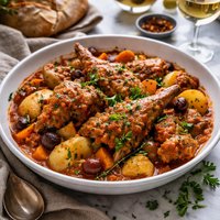 Braised Rabbit Portuguese Style Coelho Estufado
