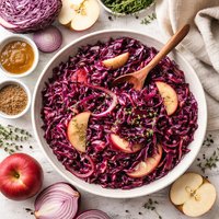 Braised Red Cabbage with Red Onion and Apples