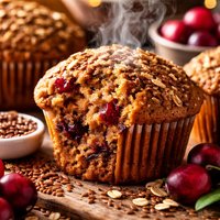 Bran Flax Seed Cranberry Muffins