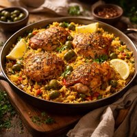 Brazilian Chicken and Rice with Olives