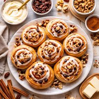 Bread Machine Cinnamon Buns with Walnuts Raisins