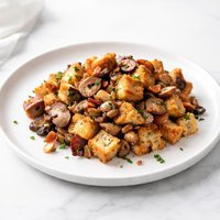 Bread Stuffing with Mushrooms and Bacon