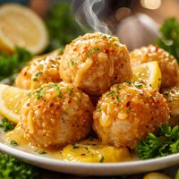 Breaded Chicken Balls with Lemon Glaze