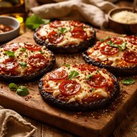 Breadless Portabella Mushroom Pizzas Stove Top