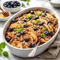 Breakfast Apple and Blueberry Gratin