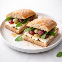 Brie and Grape Sandwiches with Mint