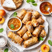 Brie Cheese Apricot Preserve Egg Roll Dessert