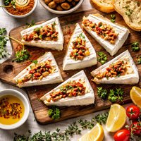 Brie Cheese with Roasted Garlic Paprika Filling Tapas