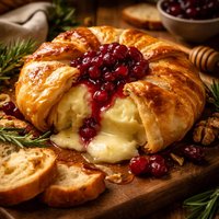 Brie in Puff Pastry with Cranberry Sauce