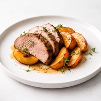 Brined Pork Roast with Roasted Peaches