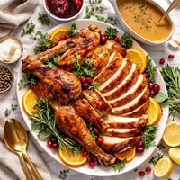 Brined Roast Turkey with Pan Gravy