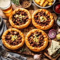 British Open Top Steak Ale and Stilton Pub Style Pies