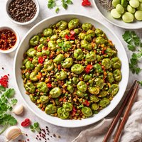 Broad Beans Fava Beans Stir Fried with Szechuan Pepper