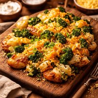 Broccoli and Cheese Smashed Potatoes