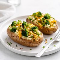 Broccoli and Cheese Topped Potatoes