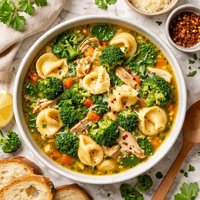 Broccoli and Chicken Tortellini Soup