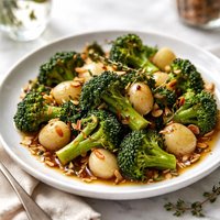 Broccoli and Pearl Onions with a Sherry Glaze