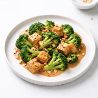 Broccoli and Tofu with Spicy Peanut Sauce
