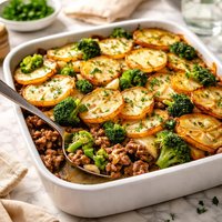 Broccoli Beef and Potato Hotdish