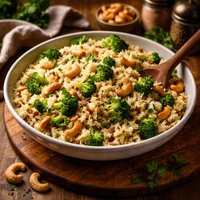 Broccoli Cashew Rice Pilaf