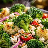 Broccoli Cauliflower and Feta Salad
