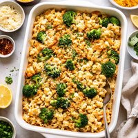 Broccoli Cauliflower and Rice Casserole