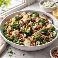 Broccoli Cauliflower Blue Cheese Salad